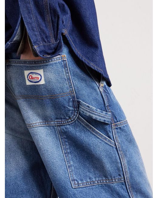 CHERRY LA Blue Carpenter Wide-Leg Jeans for men
