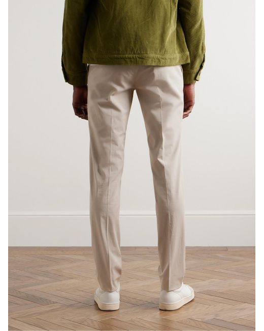 Incotex Natural Venezia 1951 Slim-fit Straight-leg Cotton-blend Twill Trousers for men