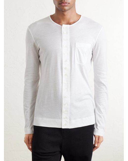 Dries Van Noten White Hugond Cotton-Jersey Cardigan for men