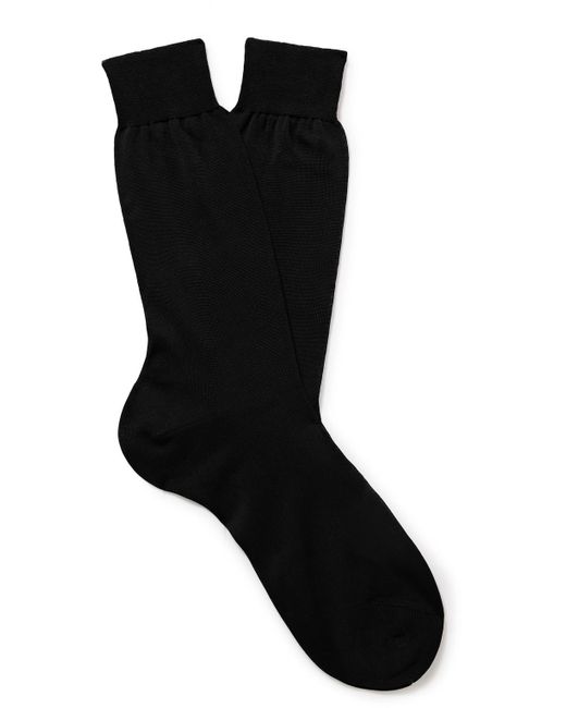 Anderson & Sheppard Black Cotton Socks for men
