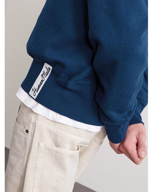 Human Made Blue Tsuriami Logo-Print Cotton-Jersey Sweatshirt for men