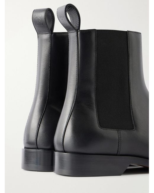 Loewe Black Bobine Leather Chelsea Boots for men