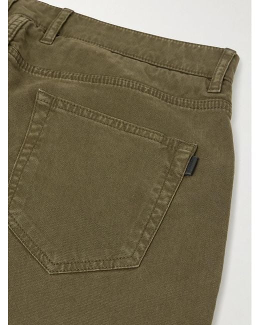 James Purdey & Sons Green Slim-Fit Straight-Leg Cotton-Blend Twill Trousers for men