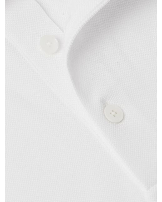 Zegna White Logo-Appliquéd Cotton-Piqué Polo Shirt for men