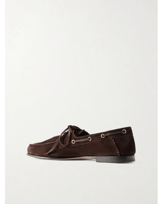 Tom Ford White Theo Suede Boat Shoes for men