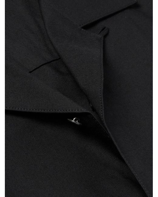 MASTERMIND WORLD Black Convertible-collar Logo-embroidered Cotton-canvas Shirt for men