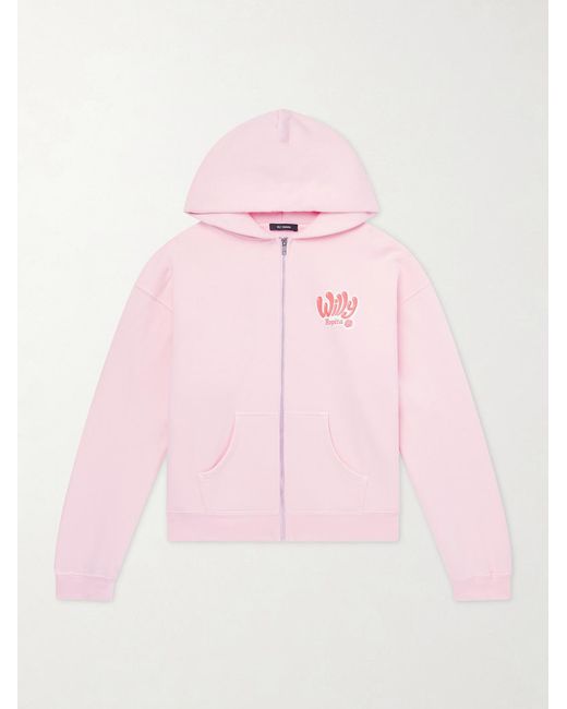Willy Chavarria Pink Willy Ropita Logo-print Cotton-jersey Zip-up Hoodie for men