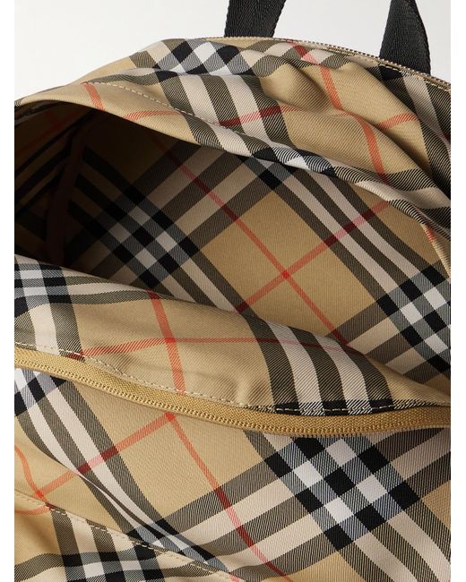 Burberry Gray Checked Coated-Canvas Backpack for men