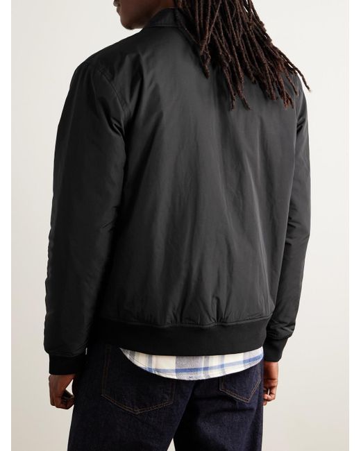 James Perse Black Padded Recycled-twill Bomber Jacket for men