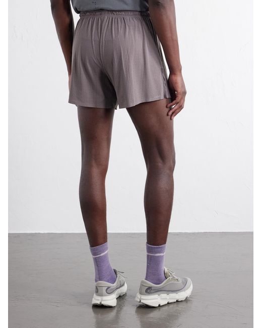 Satisfy Gray Straight-Leg Logo-AppliquÉD 5&Quot; Space‑O&Trade; Shorts for men