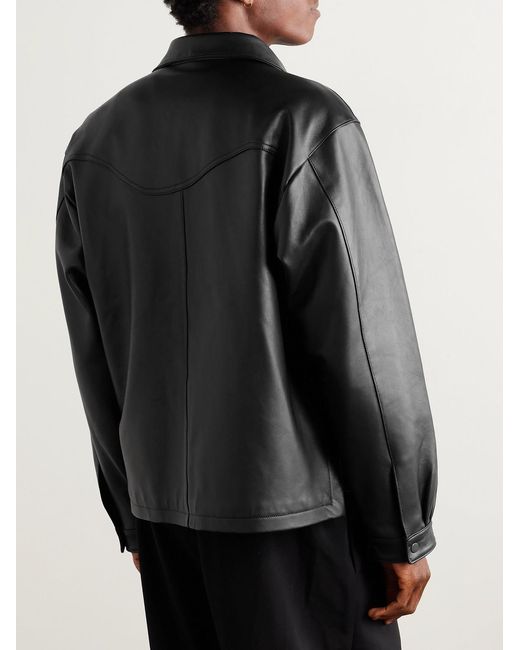 STÒFFA Black Wave Leather Jacket for men