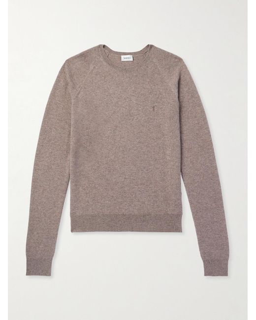 Saint Laurent Pullover aus Kaschmir mit Logostickerei in Natural für Herren