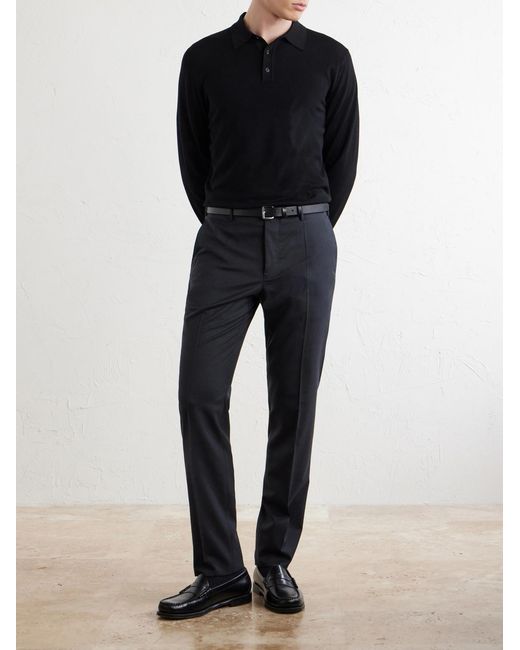 Slowear Blue Straight-Leg Wool Suit Trousers for men