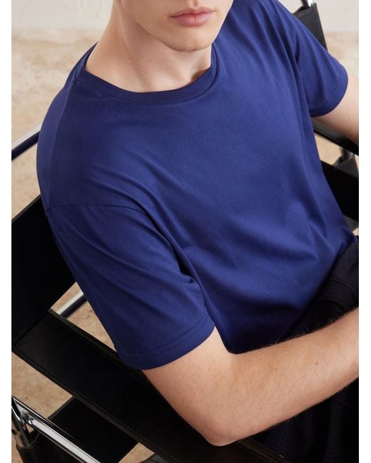 Sunspel Blue Riviera Cotton T-Shirt for men