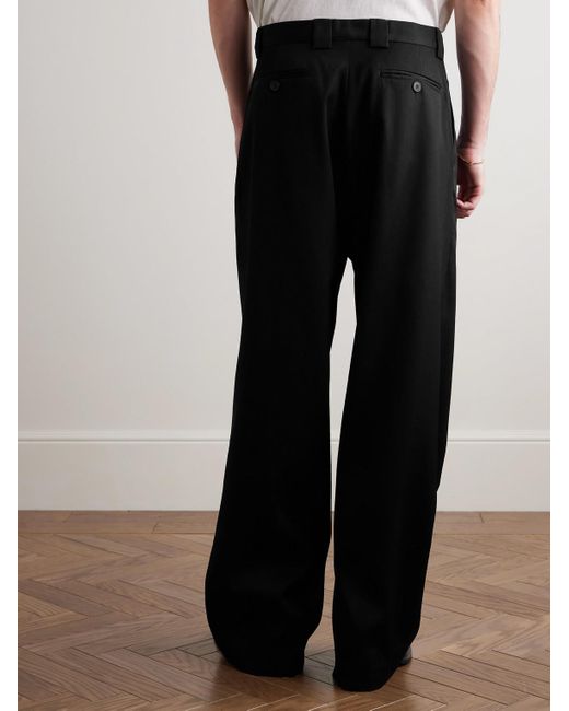 Enfants Riches Deprimes Black Boiler Room Wide-Leg Pleated Virgin Wool-Gabardine Trousers for men
