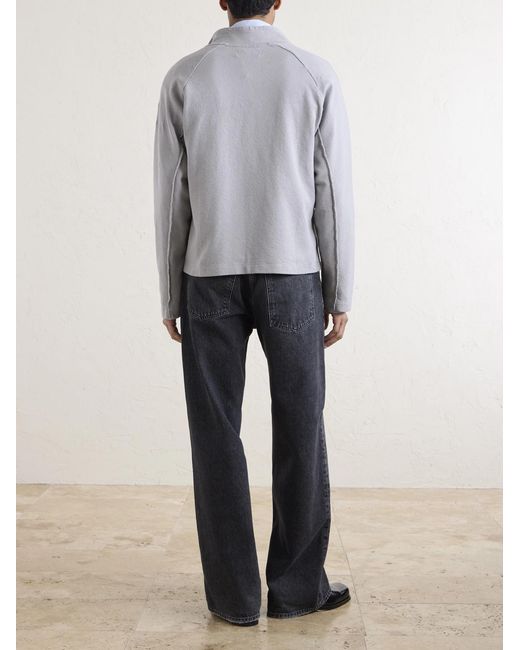 mfpen White Leisure Organic Cotton Zip-up Sweater for men