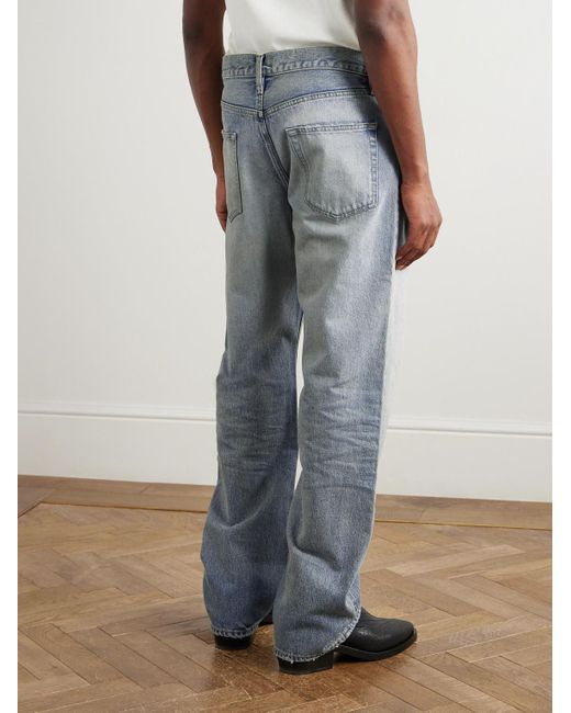 Jeans A Gamba Dritta Con Logo Applicato di Fear Of God in Blue da Uomo