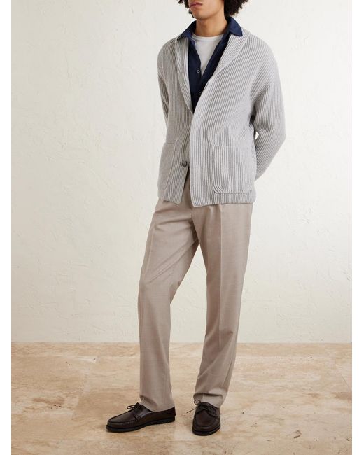 Dunhill Gray Tapered Super 130s Wool Trousers for men