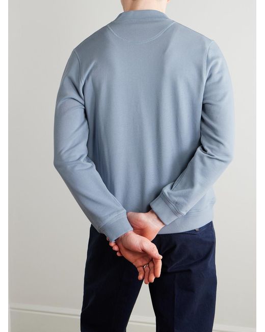 Mr P. Blue Cotton-Jersey Cardigan for men