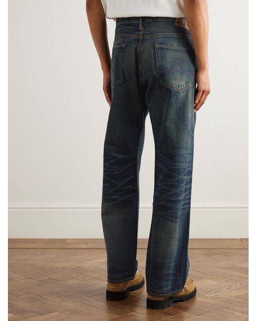 RRL Blue Straight-Leg Jeans for men