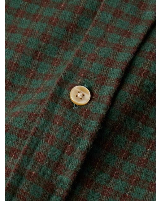 Portuguese Flannel Lago Hemd aus kariertem Baumwollflanell mit Button-Down-Kragen in Green für Herren