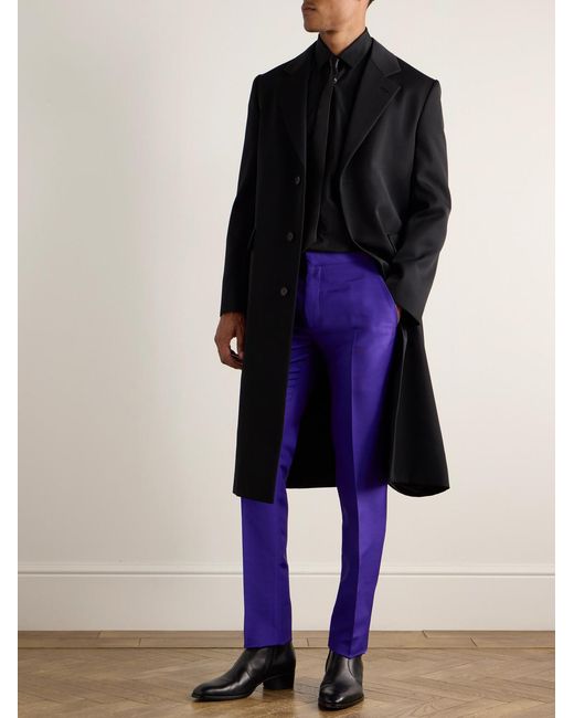 Tom Ford Purple Slim-Fit Wool And Silk-Blend Suit Trousers for men
