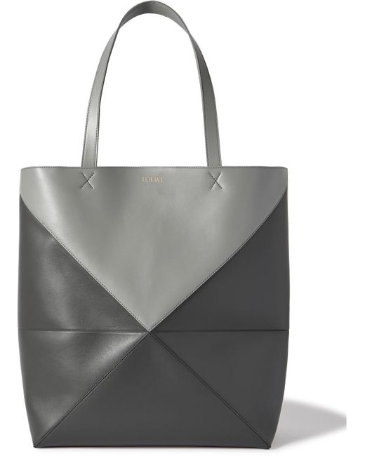 Loewe - Men - Puzzle Fold Extra-Large Panelled Leather Tote Bag Black