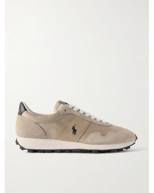 Polo Ralph Lauren Natural Prl Trail 125 Leather And Suede-trimmed Canvas Sneakers for men