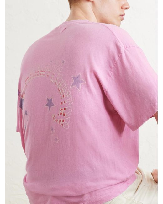 CHERRY LA Pink Printed Cotton-Jersey T-Shirt for men
