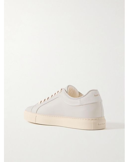 Paul Smith Natural Basso Lux Suede-Trimmed Leather Sneakers for men