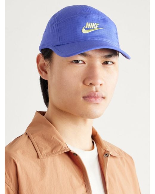 Nike Blue Fly Logo-embroidered Cotton-blend Ripstop Baseball Cap for men