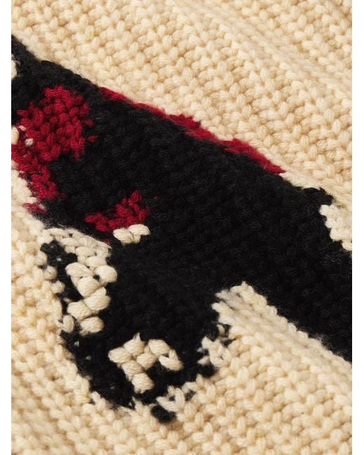 Guest In Residence Rodeo Cardigan aus einer Woll-Kaschmirmischung mit Intarsienmotiven und Schalkragen in Black für Herren
