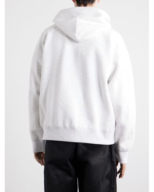 Sacai White Cotton-Jersey Zip-Up Hoodie for men