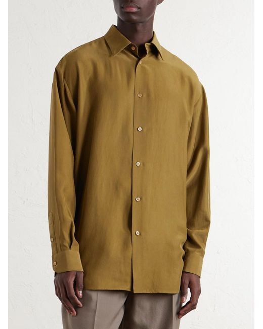 Valentino Garavani Green Silk Shirt for men