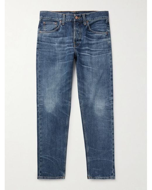 Nudie Jeans Blue Steady Eddie Ii Slim-Fit Straight-Leg Organic Jeans for men