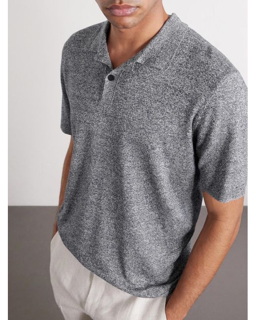 Mr P. Gray Linen And Cotton-blend Polo Shirt for men