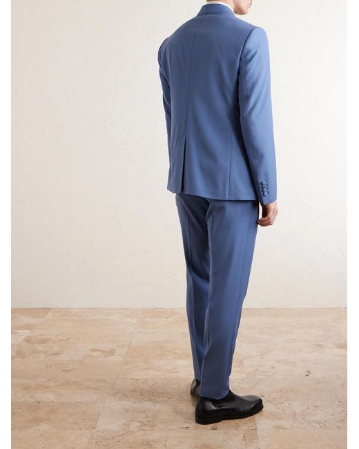 Dolce & Gabbana Blue Double-breasted Wool Blazer for men