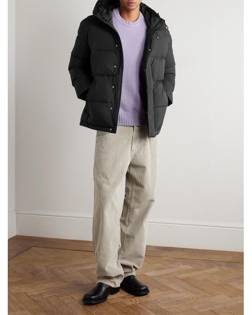 NN07 Black Matthew 8245 Quilted Padded Recycled-shell Hooded Jacket for men