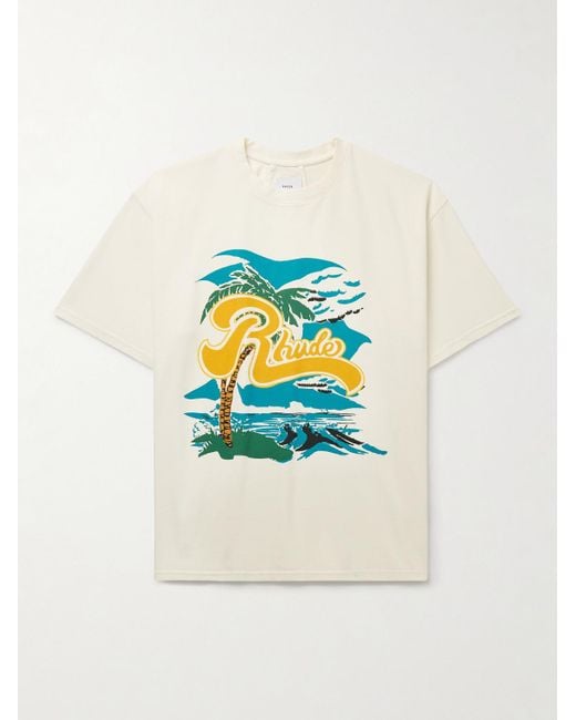 Rhude Blue Regatta Logo-print Cotton-jersey T-shirt for men