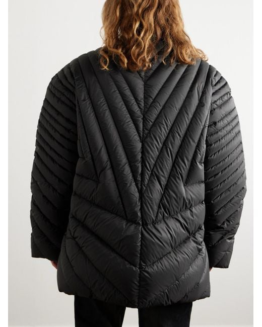 Rick Owens Black Moncler Radiance Quilted Shell Down Jacket for men