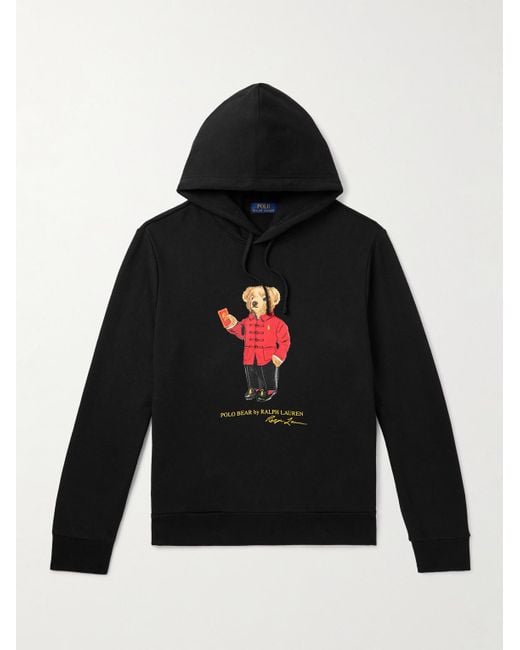 Polo Ralph Lauren Black Lunar New Year Polo Bear Hoodie for men