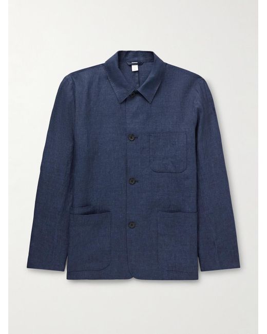 Paul Smith Blue Delave Linen Chore Jacket for men
