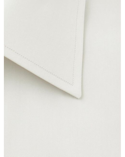 Camicia in popeline di misto lyocell con collo alla francese di Tom Ford in White da Uomo