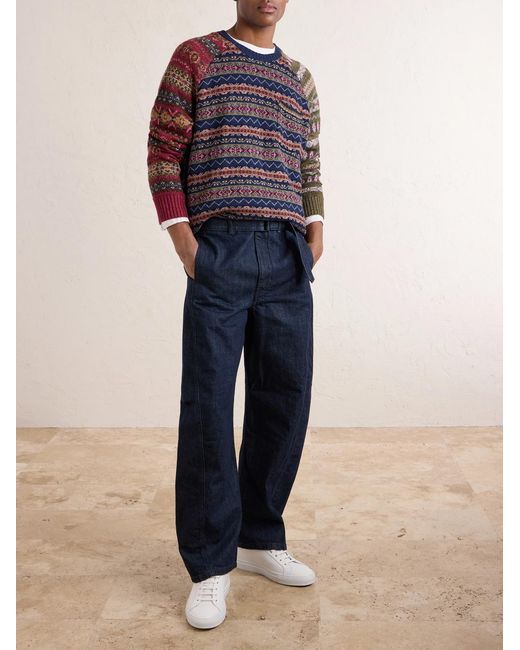 Polo Ralph Lauren Blue Fair Isle Linen, Cotton And Silk-Blend Sweater for men