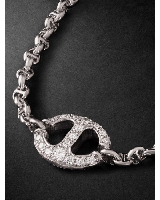 Hoorsenbuhs Black 18-karat White Gold Diamond Necklace for men