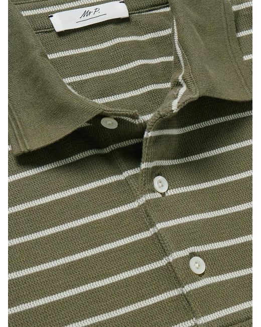 Mr P. Green Golf Striped Organic Cotton-piqué Polo Shirt for men