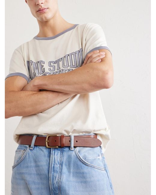 Acne White Logo-print Cotton-jersey T-shirt for men