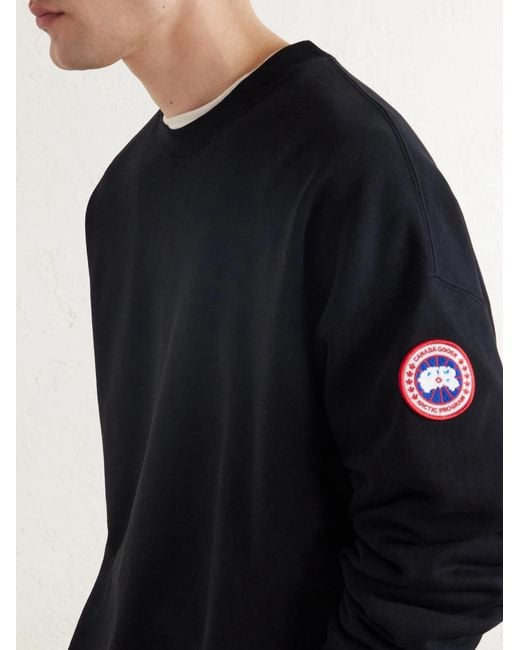 Canada Goose Blue Rove Logo-Embroidered Cotton-Jersey Sweater for men
