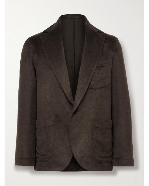 STÒFFA Brown Unstructured Brushed-Silk Blazer for men