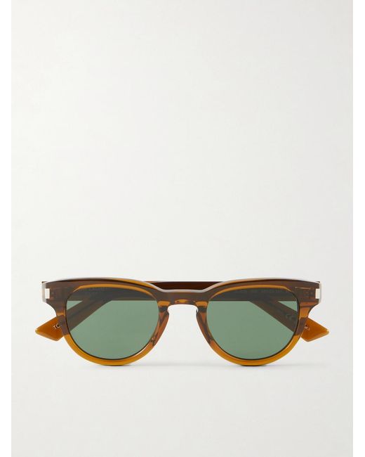 Saint Laurent Green Rounded-frame Acetate Sunglasses for men
